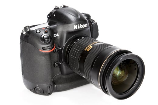 Nikon D4 DSLR camera with a telephoto lens