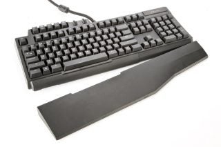 Gigabyte Aivia Osmium mechanical keyboard with wrist rest.