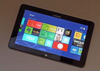 Samsung Ativ Smart PC Pro displaying Windows Start Screen