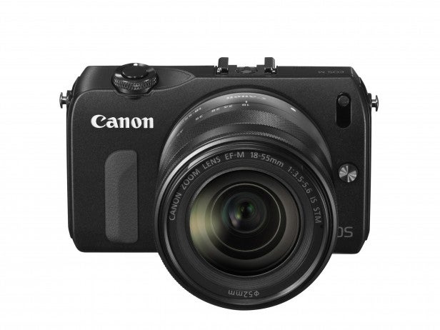 Canon EOS M camera with 18-55mm lens.