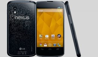 Google Nexus 4 smartphone displayed from front, back and side.
