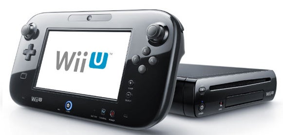 Wii U console and GamePad controller on white background.