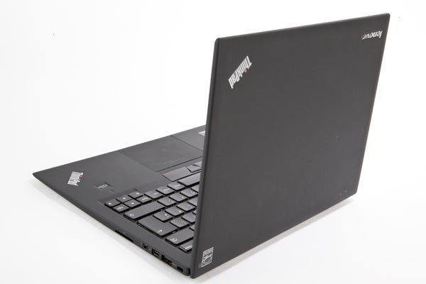 Lenovo ThinkPad X1 Carbon laptop on white background.