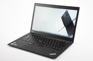 Lenovo ThinkPad X1 Carbon laptop on a white background.