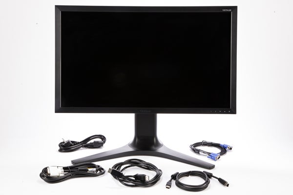 ViewSonic VP2770-LED monitor with assorted cables.