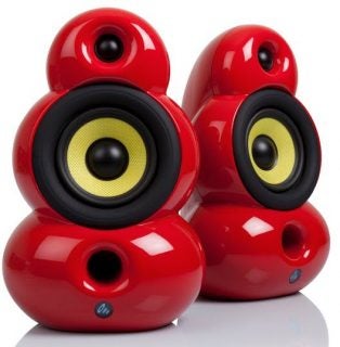Red Scandyna SmallPod Active Bluetooth Speakers pair.