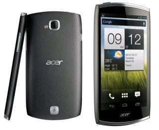 Acer CloudMobile S500 smartphone showing front and back design.
