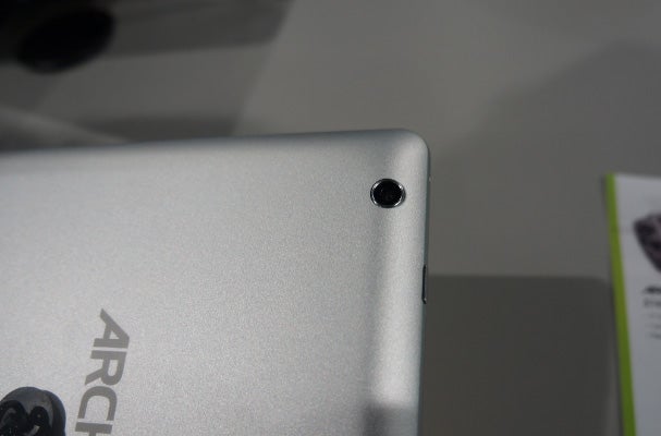 Close-up of Archos 97 Platinum tablet's camera corner.