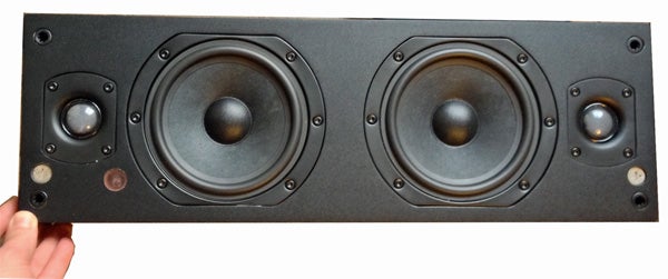Close-up of La Boite Concept LD 100 speaker front panel.