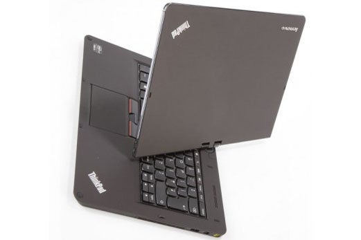 Lenovo ThinkPad Twist S230U in mid-twist position.
