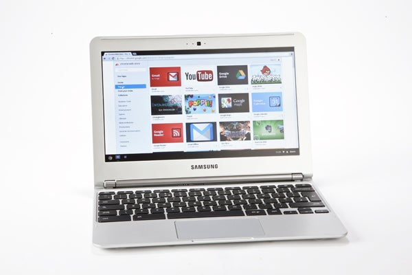 Samsung Series 3 Chromebook with open Chrome browser.