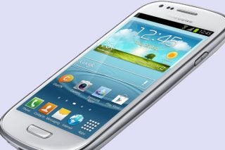 Samsung Galaxy S3 Mini smartphone on white background.