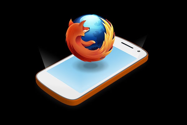Smartphone with Firefox OS logo above the screen.
