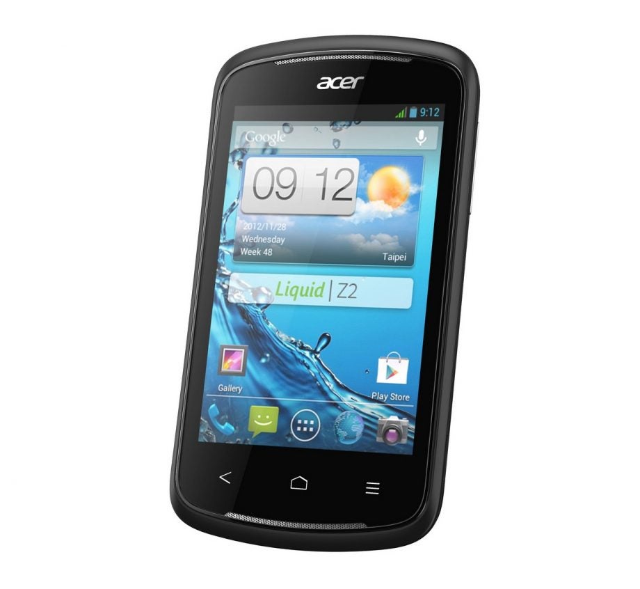Acer Liquid Z2 smartphone displaying home screen.