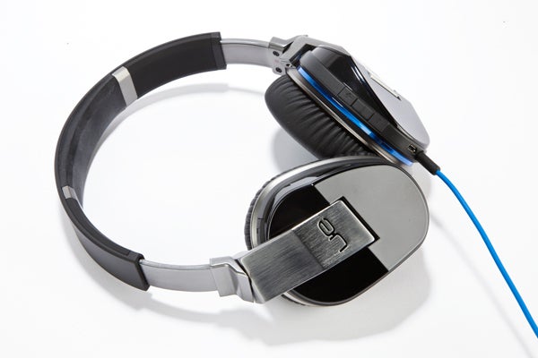 Logitech UE 9000 wireless headphones with blue cable.
