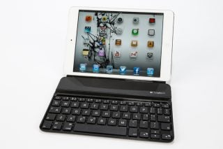 iPad mini mounted on Logitech Ultrathin Keyboard Cover.