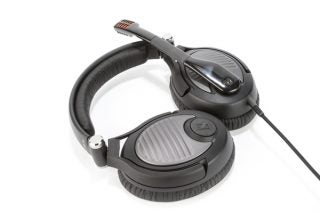 Sennheiser PC 350 SE headset with microphone on white background.