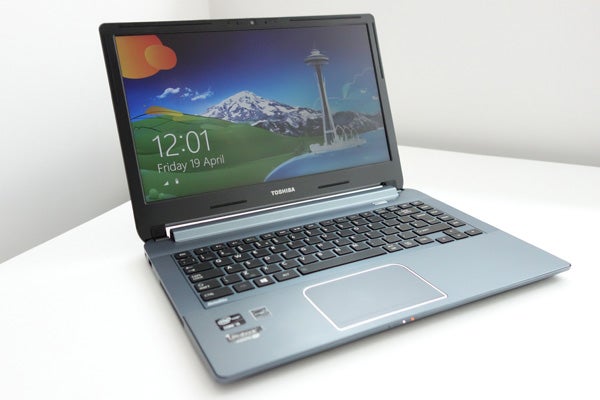 Toshiba Satellite U940 laptop on white background.