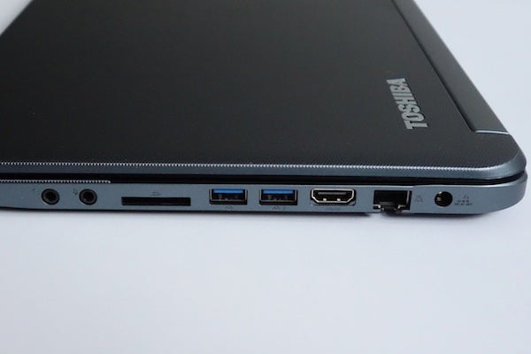 Close-up of Toshiba Satellite U940 laptop side ports.