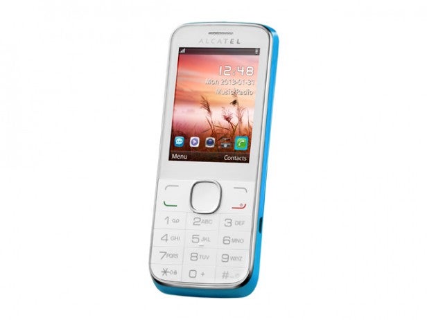 Alcatel OneTouch 20.05 mobile phone on white background.