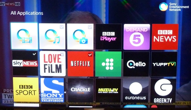 Sony 2013 Smart TV interface