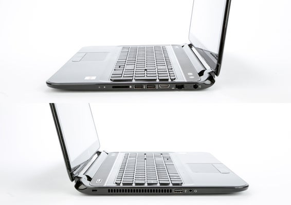 HP Pavilion Touchsmart Sleekbook 15-b129ea laptop open at different angles.