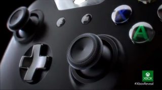 Close-up view of an Xbox One controller with Xbox logo.
