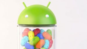 Android Jelly Bean mascot with colorful candy beans.