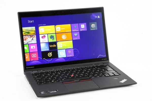 Lenovo ThinkPad X1 Carbon Touch laptop with open screen