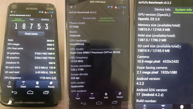 Moto X specs leaked by AnTuTu benchmarks