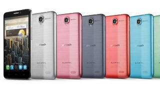 Alcatel One Touch Idol smartphones in various colors.