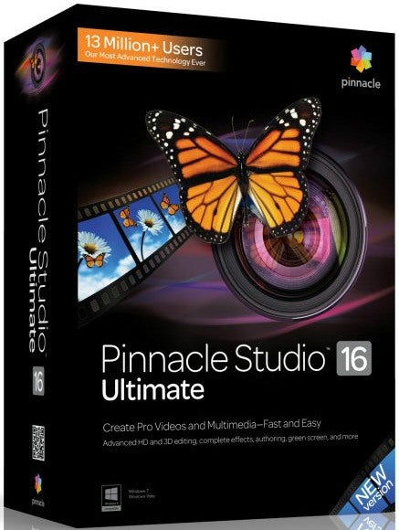 Pinnacle Studio 16 Ultimate software box cover.