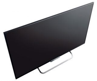 Sony KDL-42W653A LED TV with stand, side view.