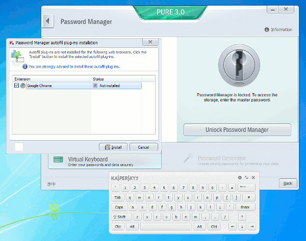 Kaspersky PURE 3.0 Total Security - Password Manager