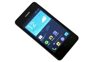 Huawei Ascend Y300 smartphone on white background.