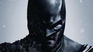 Close-up of Batman from Arkham Origins game cover.