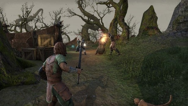 Screenshot of Elder Scrolls Online gameplay featuring a battle.