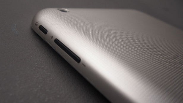 Close-up view of a smartphone's side with volume buttons