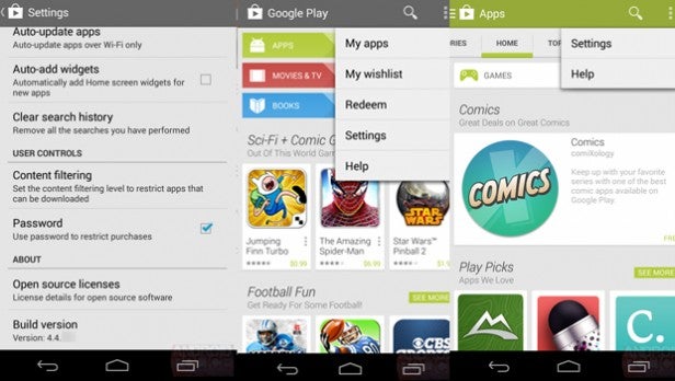Google Play Store 4.4 Update