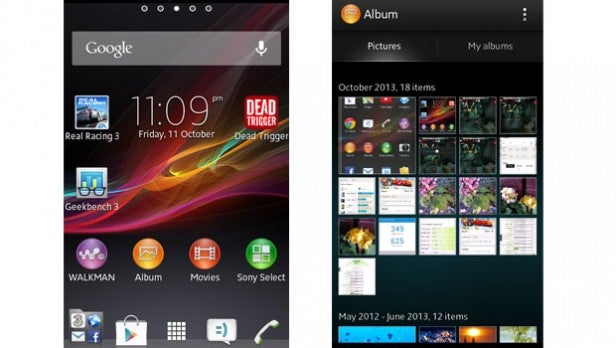 Screenshot comparing two smartphone interface layouts.