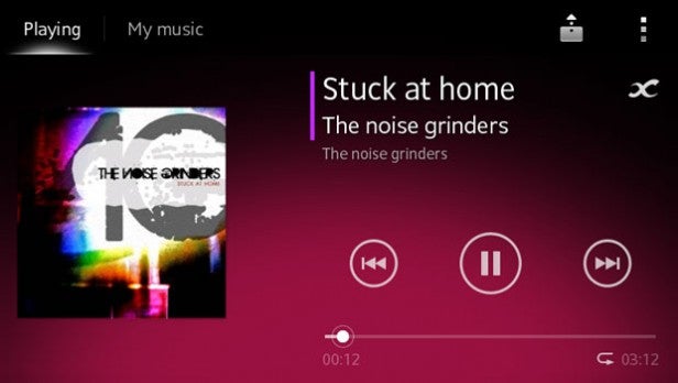 Music player app interface with 