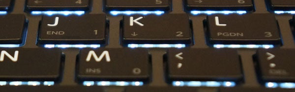 Close-up of Toshiba Portege Z30 keyboard with backlight.