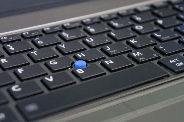 Close-up of Toshiba Portege Z30 laptop keyboardClose-up of Toshiba Portege Z30 keyboard with backlight.
