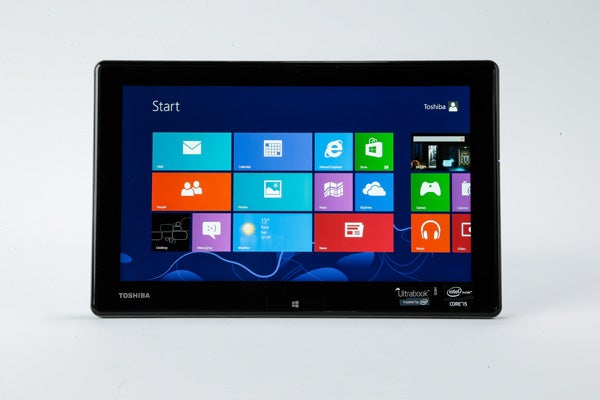 Toshiba Portégé Z10T-A-106 tablet with Windows Start Screen.