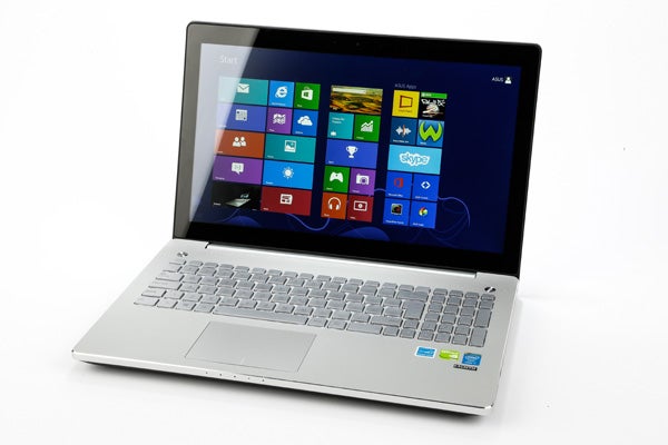 ASUS N550JV laptop with Windows 8 on display.