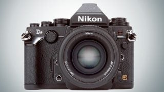 Nikon Df DSLR camera with a prime lens