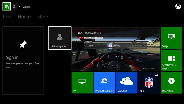 Xbox One dashboard