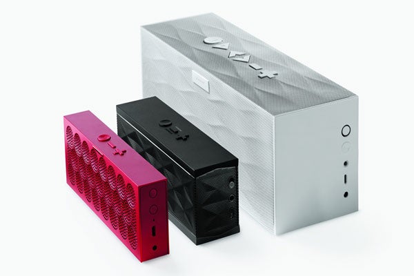 Jawbone Mini Jambox speakers in assorted colors.