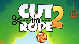 Cut the Rope 2 game logo with candy and scissors graphic.