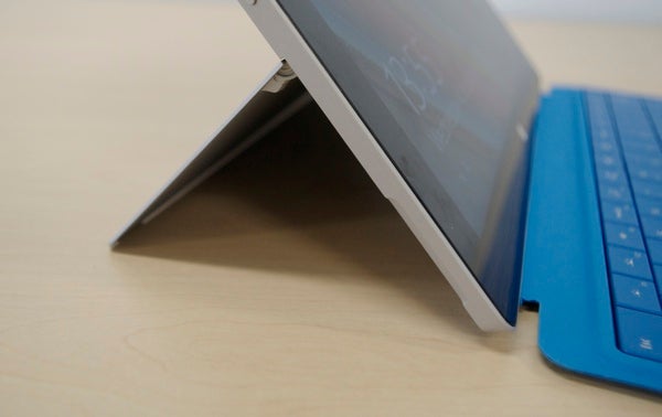Microsoft Surface 2 with blue keyboard on table